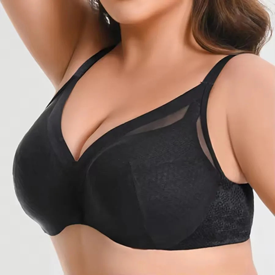 Minimizer Bra Non-Padded Sexy Women's Lace Underwire Female Full Cup Plus Size Adjustable Lingerie 34 36 38 40 42 C D E F G H