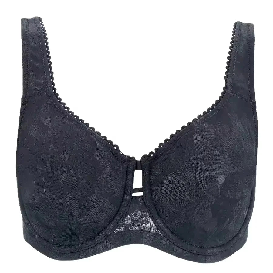 Minimizer Bra Non-Padded Plus Size Women's Floral Underwire Lifting Supportive Lingerie 80 85 90 95 100  C D E F G