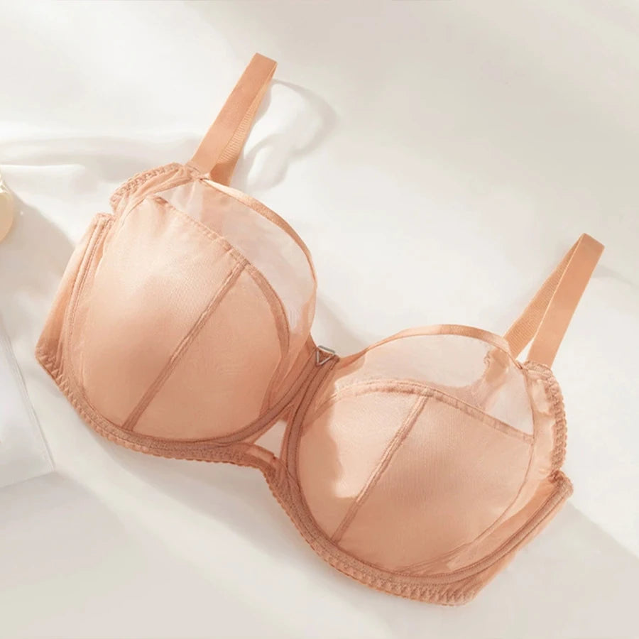 Womens Ultra-thin Minimizer Bra Non Padded Underwire Female Breathable Plus Size Lingerie 34 36 38 40 42 D DD E F G H