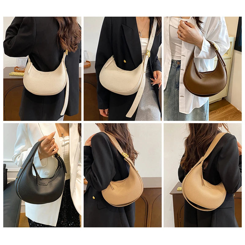 Cross border niche handbag women's 2025 new versatile single shoulder crossbody armpit bag casual fashion crescent bag