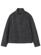 Women Short Woolen Single Breasted Ladies Jacket