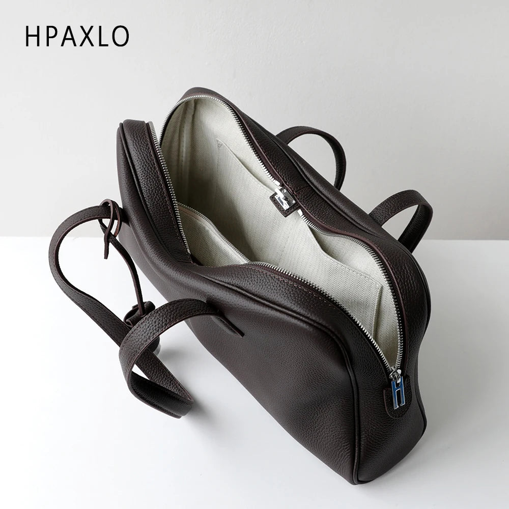 Premium Genuine Leather Boston Bag Womens Shoulder Handbag Versatile Commuter Tote Fashion Ladies Accessory Luxury handbag new