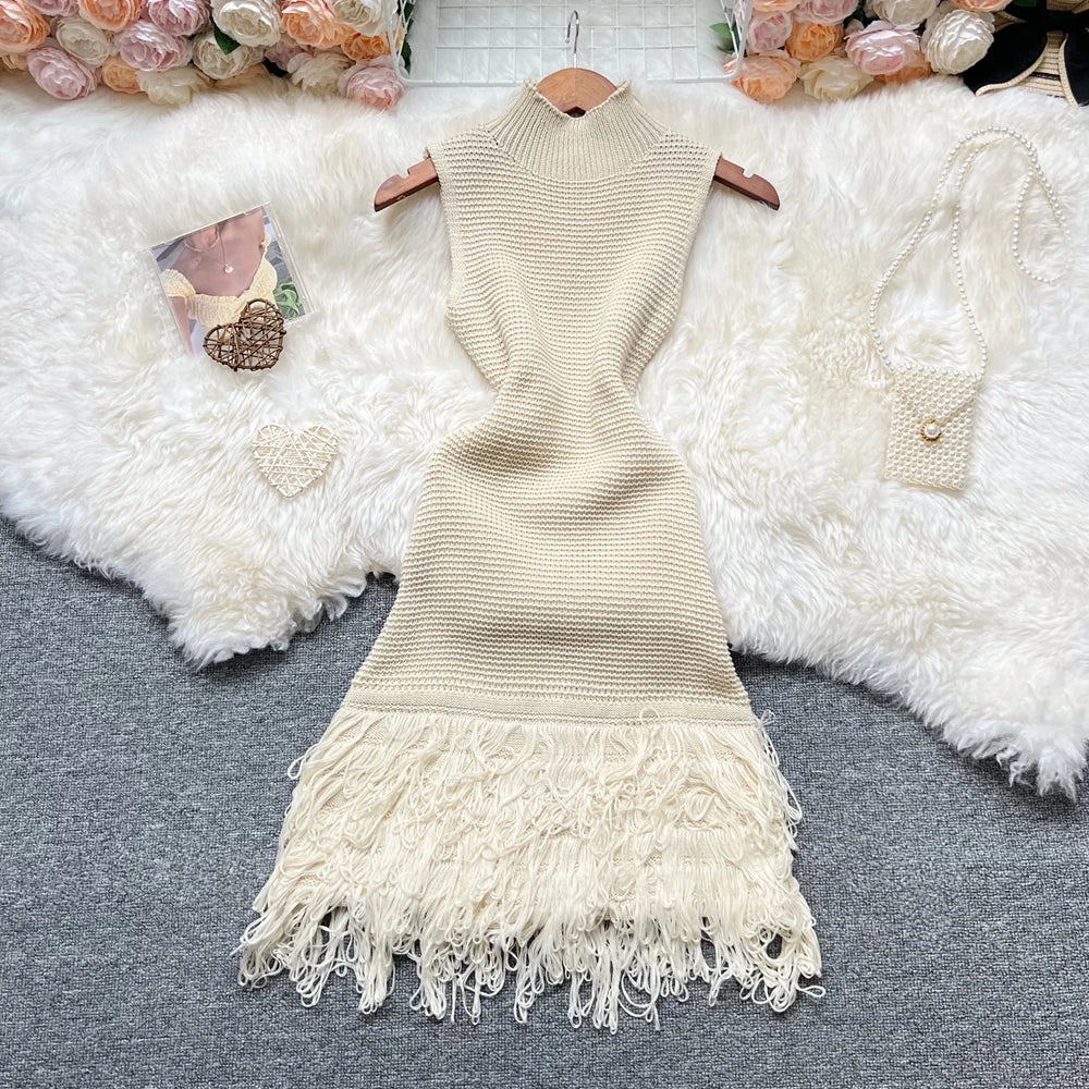 YuooMuoo Women Dress 2026 New Summer Fashion Sexy Openwork Stitching Sleeveless Bodycon Party Dress Korean Lady Beach Vestidos