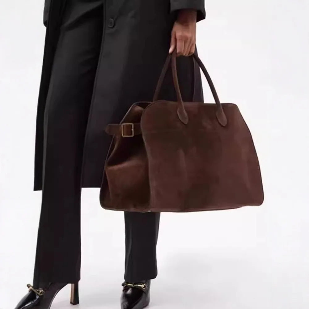 Women's Large Capacity Vintage Tote Bag -Brown Handbags Structured Snap Closure, Sturdy Handles for Work, Travel, Everyday Use