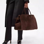 Women's Large Capacity Vintage Tote Bag -Brown Handbags Structured Snap Closure, Sturdy Handles for Work, Travel, Everyday Use