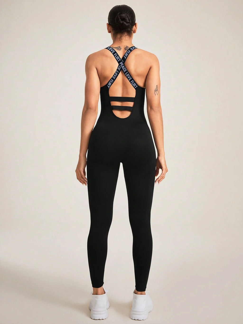 Seamless Women's Yoga Jumpsuits Racerback Strappy Back Athletic One-Piece Bodysuits for Gym & Workout Activewear
