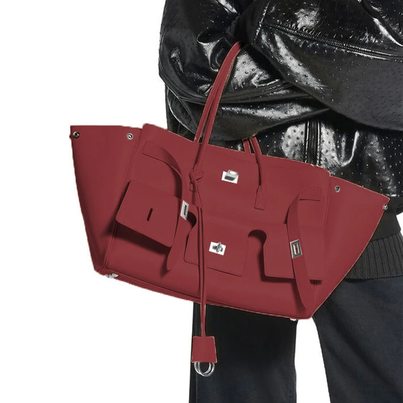 Luxury Large Capacity Highquality Leather Wing Tote Bag Trend Advanced Texture Simple Soft Wear-resistant Travel Luggage Handbag