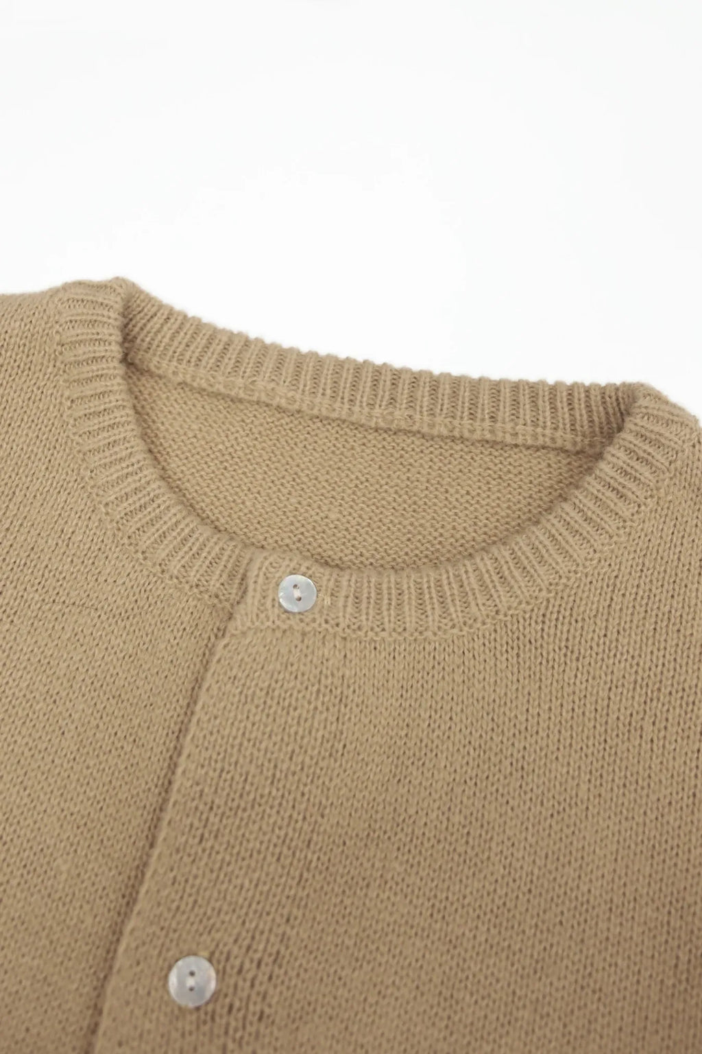 Women's Beige Oversized Knit Cardigan