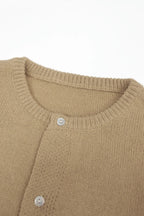 Women's Beige Oversized Knit Cardigan