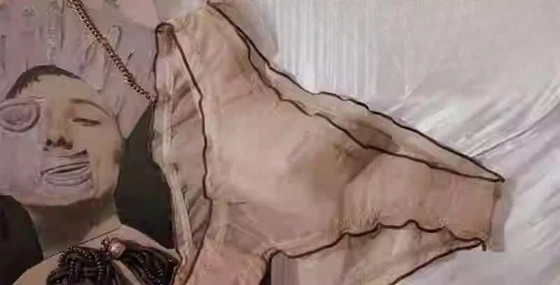 European Luxury Lingerie Set Full Cup Sheer Ultra Thin Bra & Panty Set Sexy Comfort for Women Large Small MOYISU Sexy Tushy S-XL