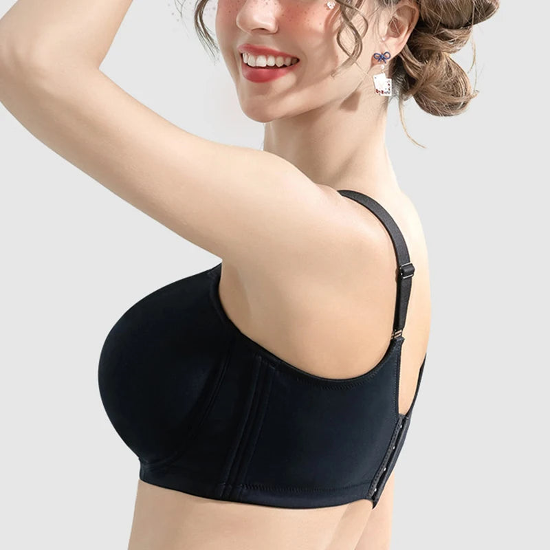 Large Size Seamless Lingerie for Women Thin and Sexy Bra Comfortable Top Up Push-up  Anti Sagging Sports Breast Collection Bras