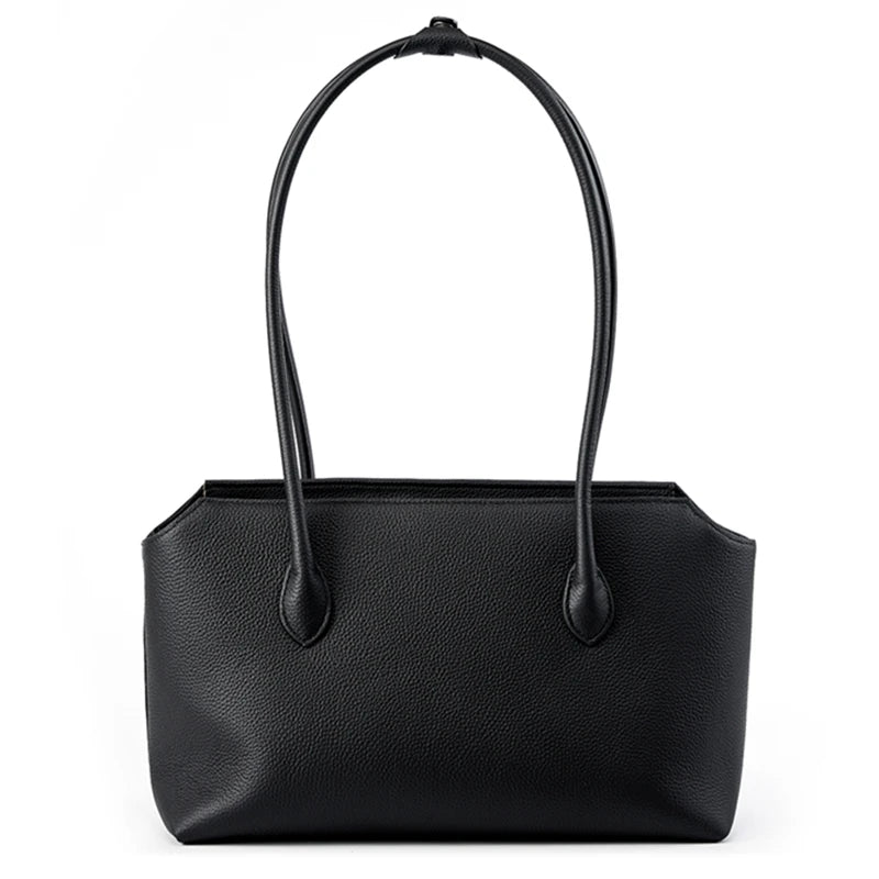 Hifashion Cowhide Genuine Leather Large Underarm Shoulder Bags For Women 2026 Luxury Designer Shopping Tote Work Ladies Handbags