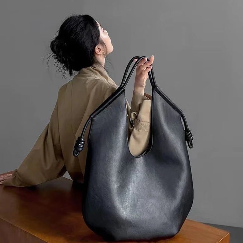 Minimalist, high-end, lazy-style underarm tote bag, versatile large-capacity handbag for commuting