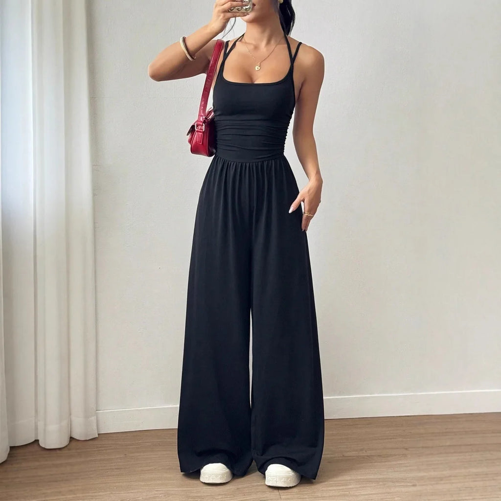 Spring Fall 2025 New Arrival Women's Jumpsuit  Solid Color Double-Strap Relaxed-Fit Casual Pants Y2k Clothing