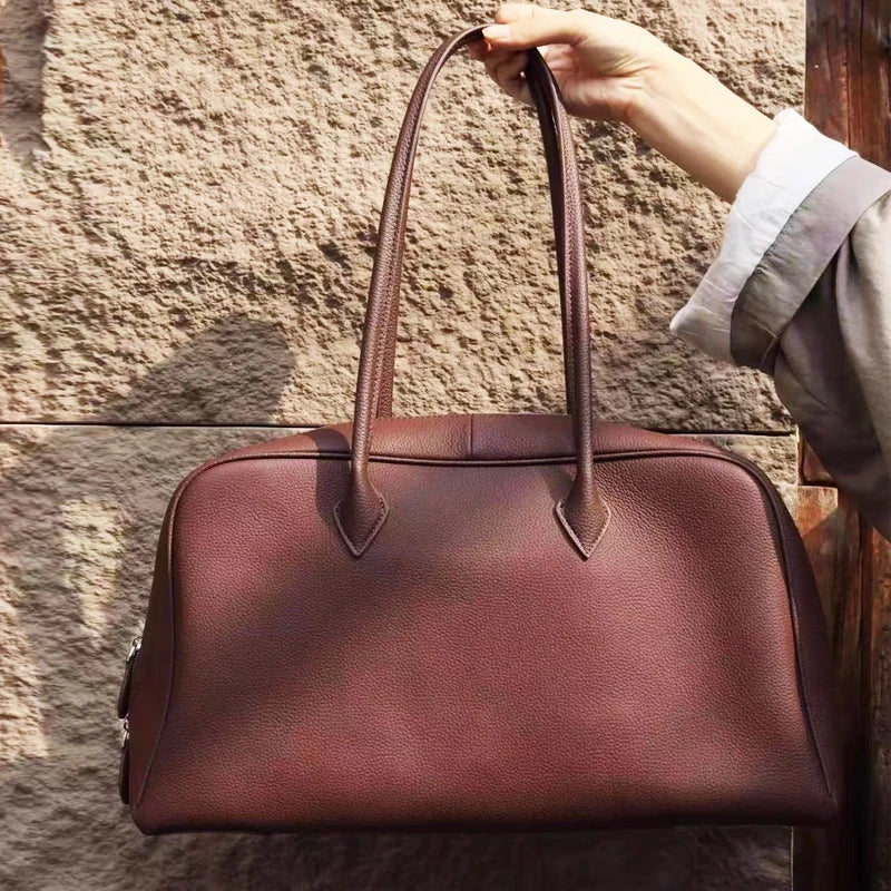 Genuine Leather Bowling Luxury Designer Handbag