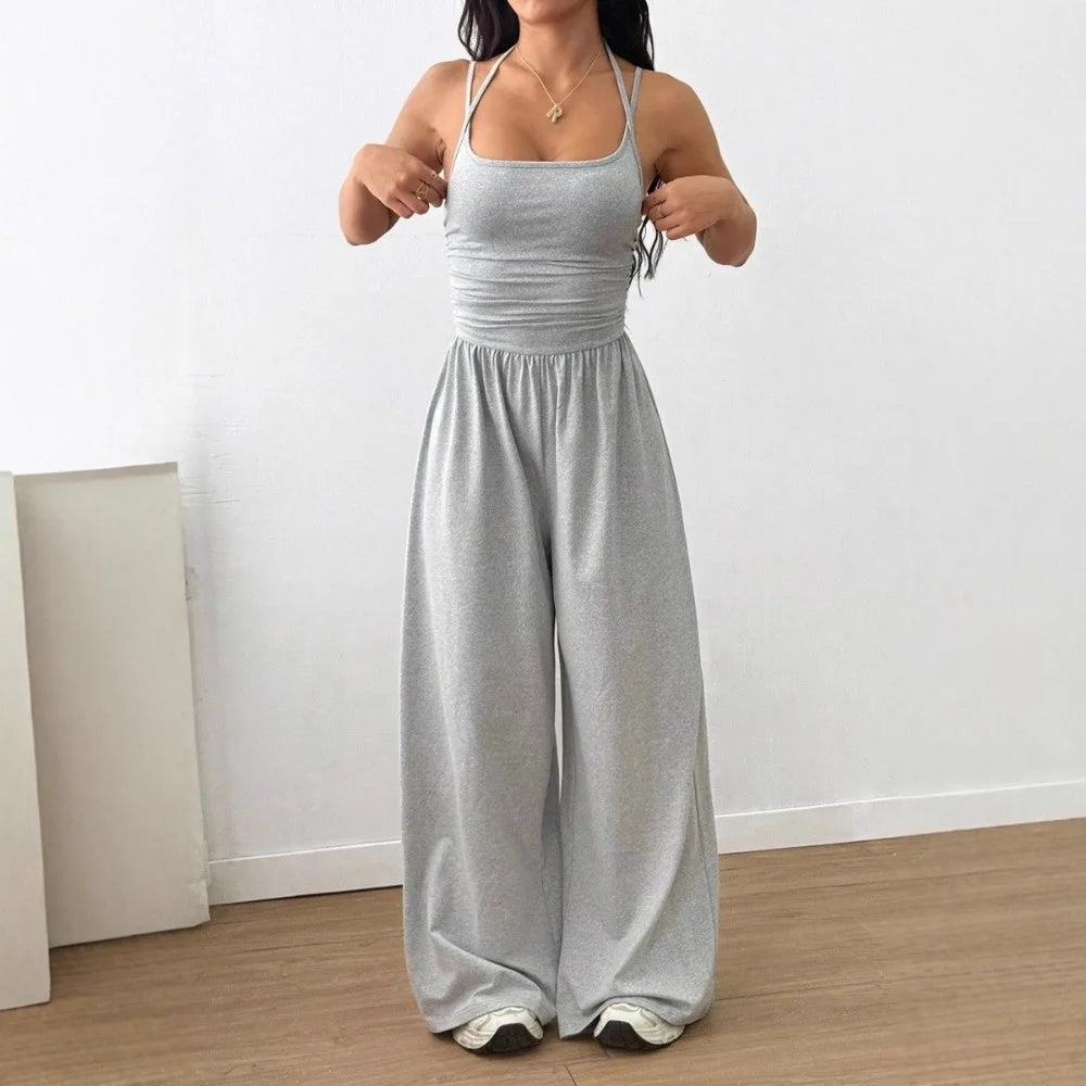 Spring Fall 2025 New Arrival Women's Jumpsuit  Solid Color Double-Strap Relaxed-Fit Casual Pants Y2k Clothing