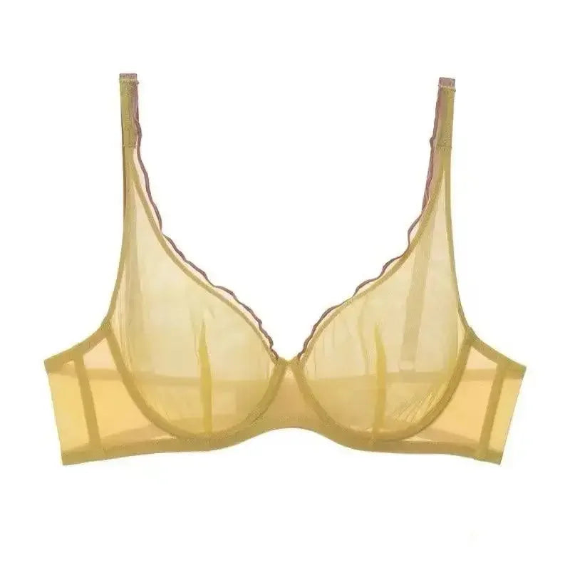 European Luxury Lingerie Set Full Cup Sheer Ultra Thin Bra & Panty Set Sexy Comfort for Women Large Small MOYISU Sexy Tushy S-XL