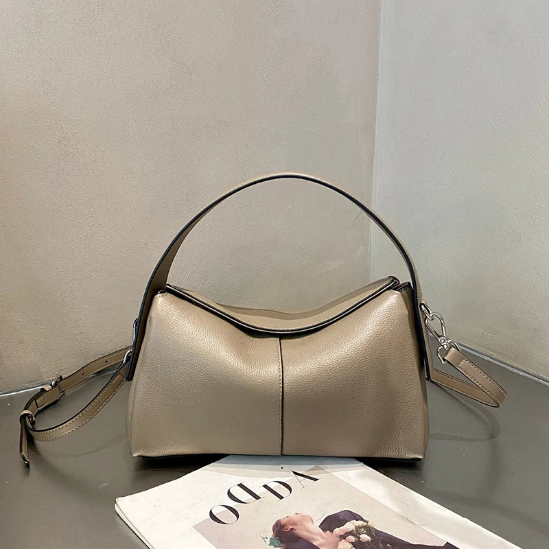 Luxury Women's Tote Bag High-end Genuine Leather Pillow Handbag Soft Commuter Shoulder Bag Fashion Simple Niche Crossbody Bag