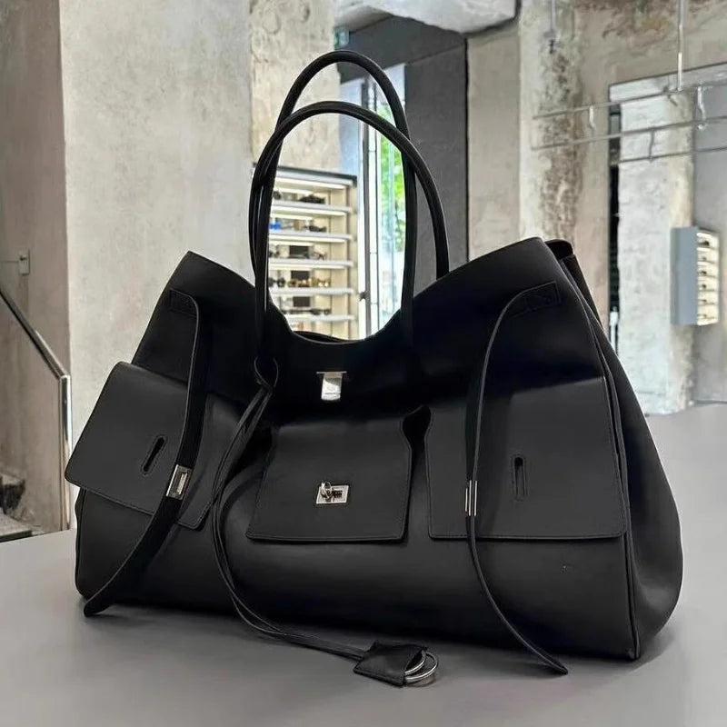 Luxury Large Capacity Highquality Leather Wing Tote Bag Trend Advanced Texture Simple Soft Wear-resistant Travel Luggage Handbag