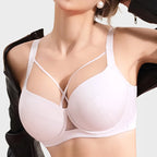 Push Up Soft Wire Minimizer Bra For Women Full Cup Supportive Underwire Glossy Fabric Lingerie 34 36 38 40 42 44 B C D E F G H