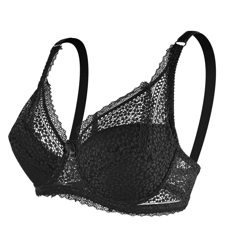 Women Large Size Bras Adjustable Push Up Embroidery Lace Bra Ladies Brassiere Underwear