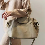 Genuine Leather Women's Casual Shoulder Bags 2025 New Soft Leather Totes Ladies Crossbody Bag High Quality Classic Handbags Blue