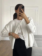 Women's Grey Wool Knitted Cardigan