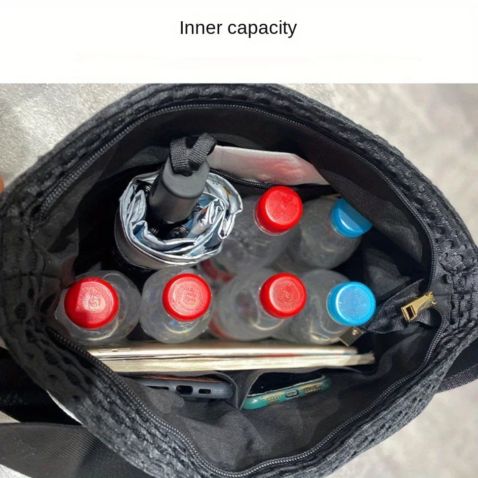 Women's multifunctional Oxford cloth bag Fashion shoulder bag Mesh shoulder large capacity leisure bag messenger bag