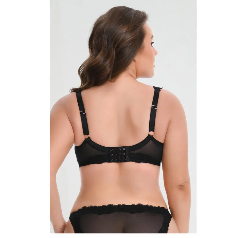 75 80 85 90 95 D E F G H I Plus Size Stick On Bra For Women Bra Brasier Mujer Brassiere Femme Black Bralette Lace Lingerie