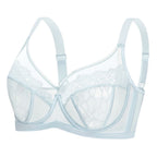 Lace Minimizer Bras For Women Floral Non Padded Underwire Female Ultra Thin Plus Size Lingerie 34 36 38 40 42 44 46 B C D E F G