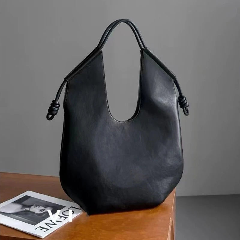 Minimalist, high-end, lazy-style underarm tote bag, versatile large-capacity handbag for commuting