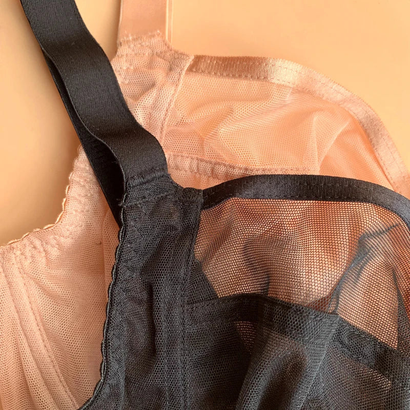 Womens Ultra-thin Minimizer Bra Non Padded Underwire Female Breathable Plus Size Lingerie 34 36 38 40 42 D DD E F G H