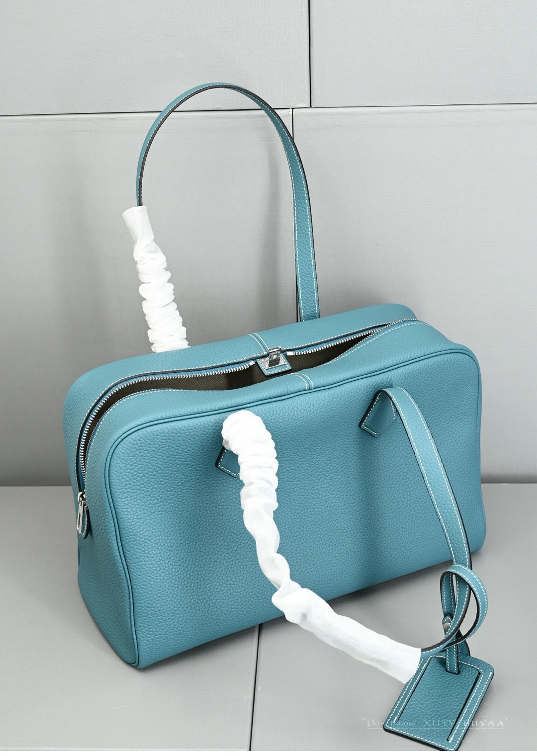 Genuine Leather Bowling Bag for Women, Top Layer Cowhide Handbag, Large Capacity Top Handle Bag, Small & Large Size