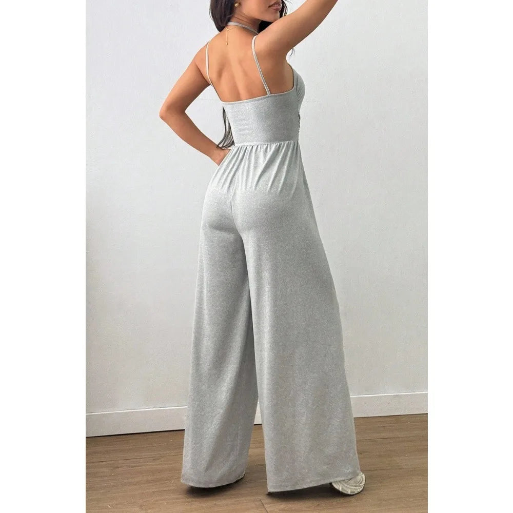 Spring Fall 2025 New Arrival Women's Jumpsuit  Solid Color Double-Strap Relaxed-Fit Casual Pants Y2k Clothing