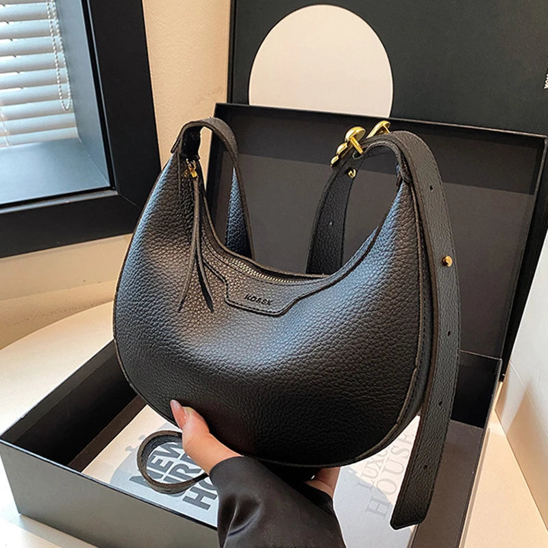 Cross border niche handbag women's 2025 new versatile single shoulder crossbody armpit bag casual fashion crescent bag