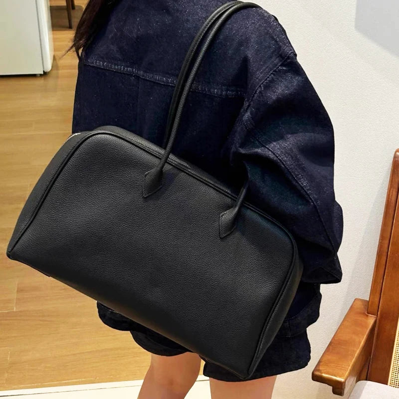Genuine Leather Bowling Luxury Designer Handbag