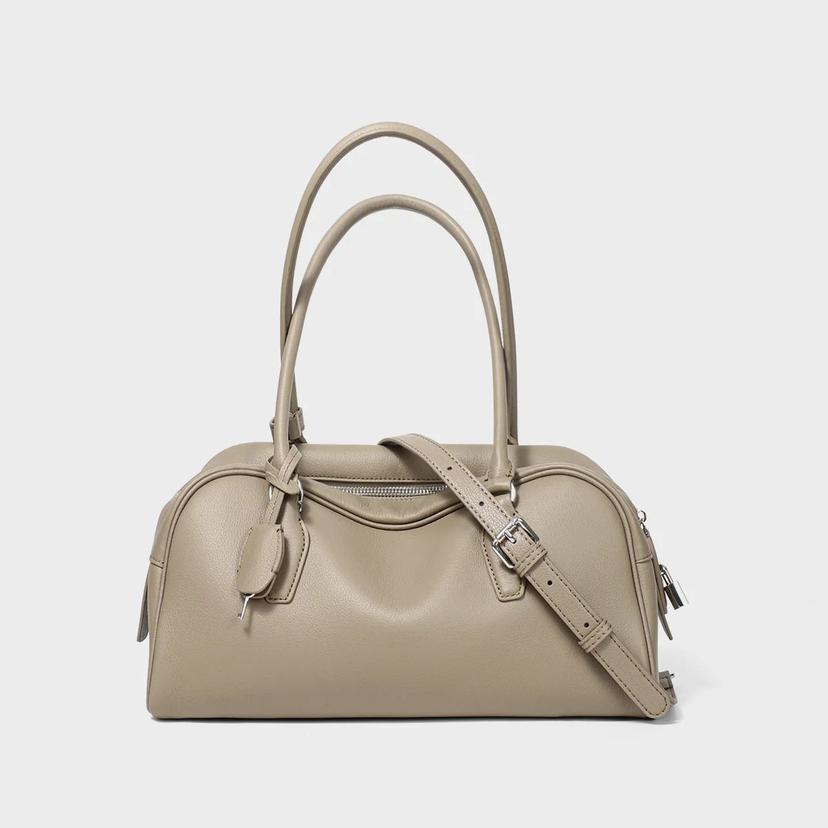 Genuine Leather Ew India Long-Handle Bowling Bag, New Niche Luxury Style Handbag, Crossbody Bag