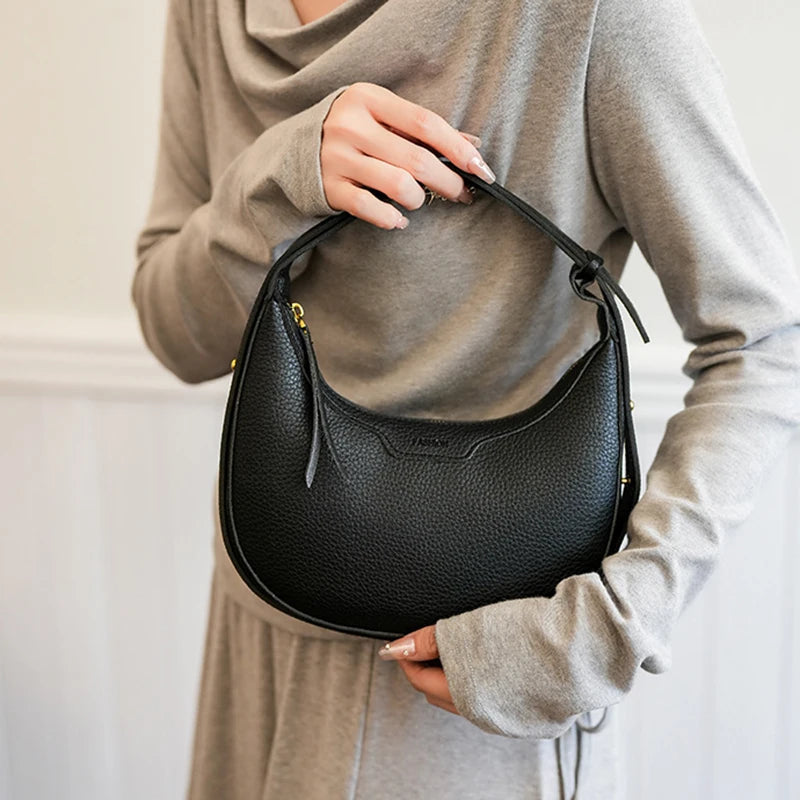 Cross border niche handbag women's 2025 new versatile single shoulder crossbody armpit bag casual fashion crescent bag