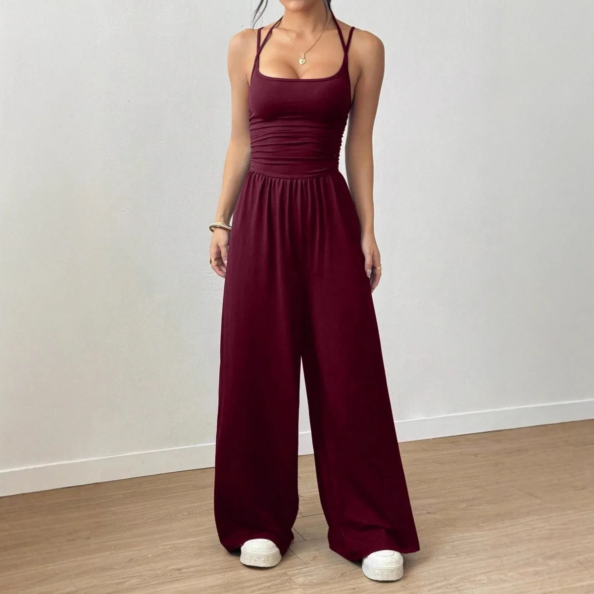 Spring Fall 2025 New Arrival Women's Jumpsuit  Solid Color Double-Strap Relaxed-Fit Casual Pants Y2k Clothing
