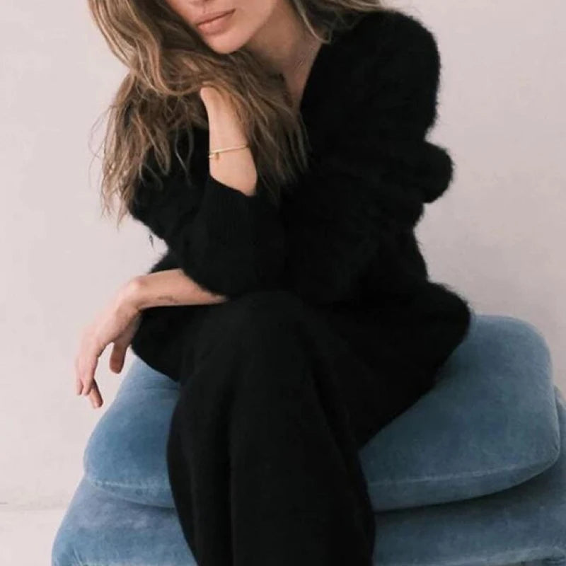 Mink Cardigan Long Sleeve Chic Knitwear Sweater