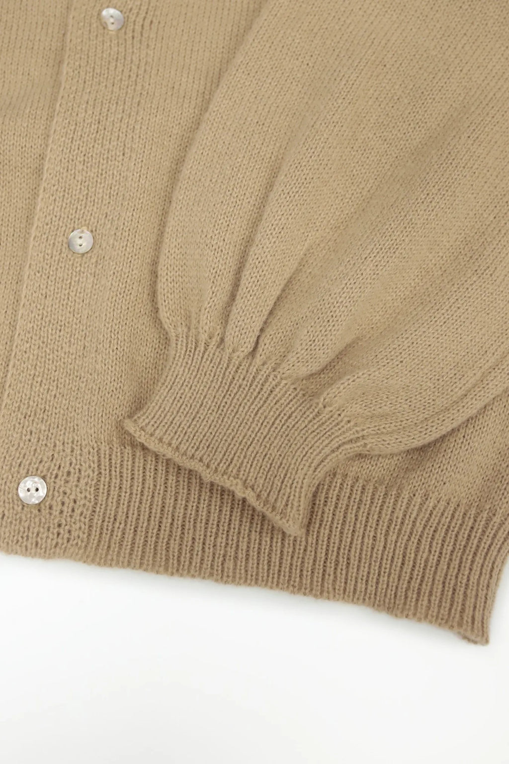 Women's Beige Oversized Knit Cardigan