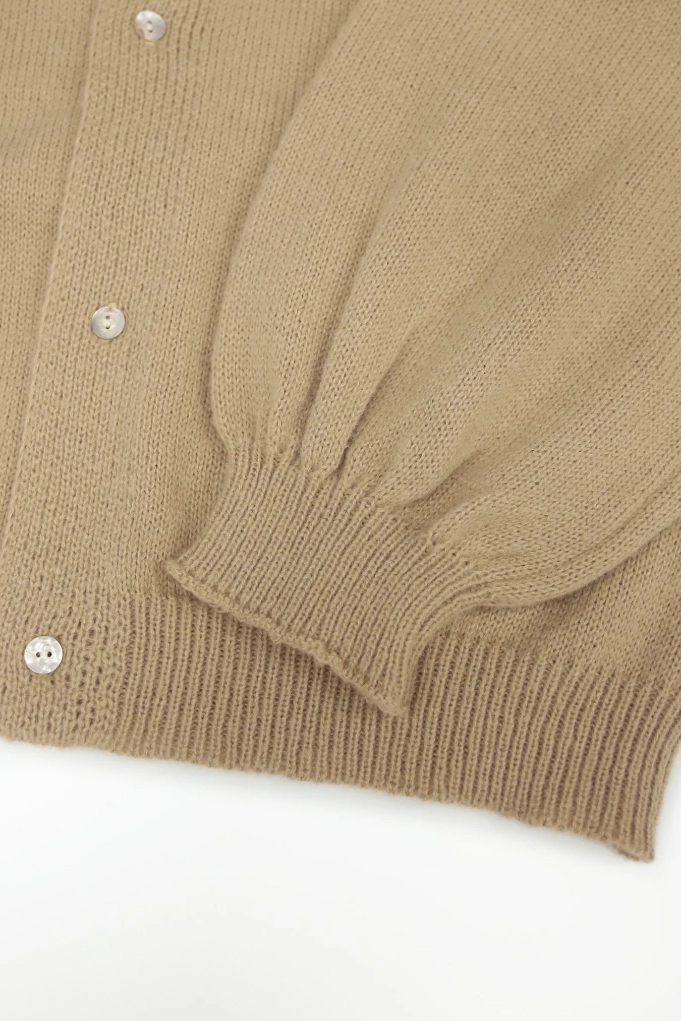 Women's Beige Oversized Knit Cardigan