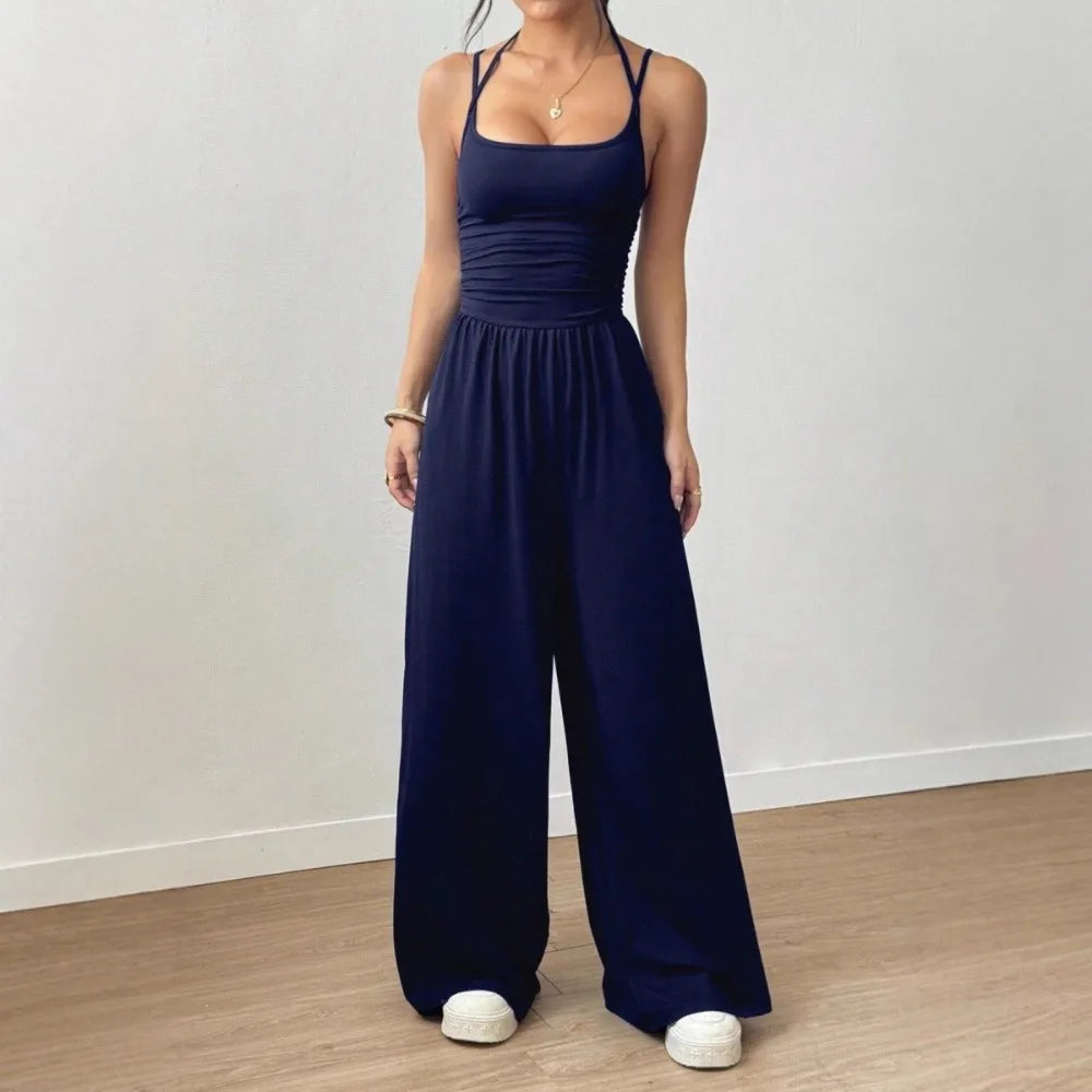 Spring Fall 2025 New Arrival Women's Jumpsuit  Solid Color Double-Strap Relaxed-Fit Casual Pants Y2k Clothing