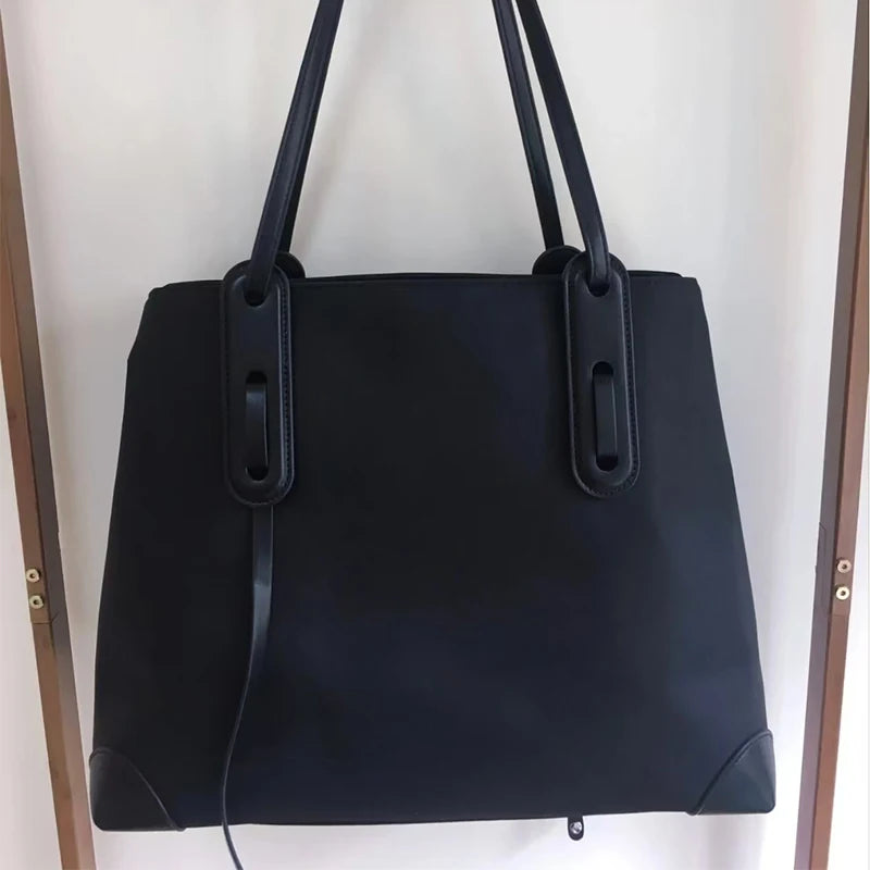 Nylon Women's Commuter Tote Bag Minimalist Large-capacity Tote Bag Ladies Multi-layer Waterproof Computer Shoulder Nylon Handbag