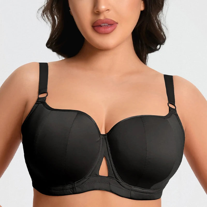 Womens Push Up Minimizer Bra Modeled Cup Supportive Underwire Female Smooth Plus Size Lingerie 34 36 38 40 42 D DD E F FF G