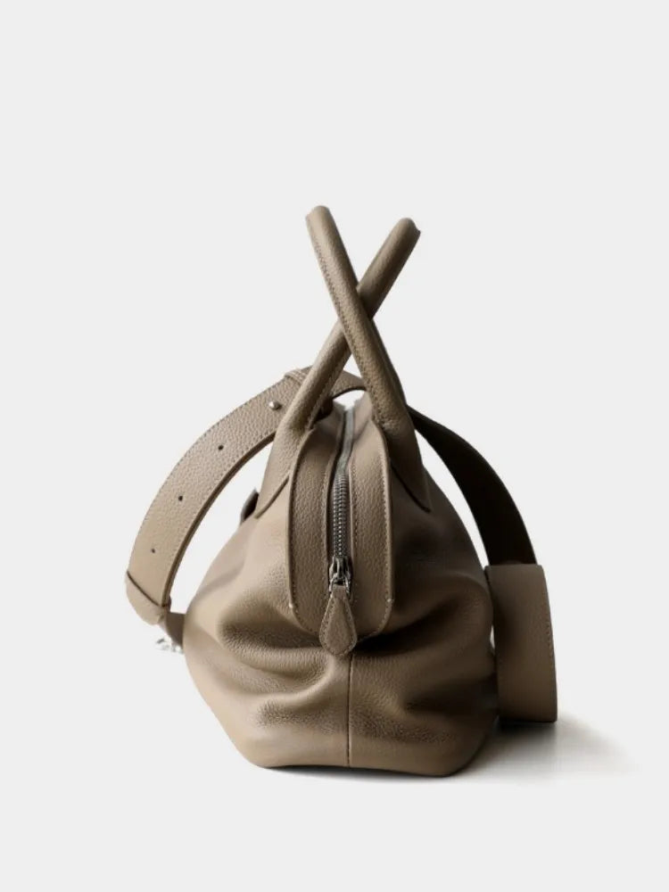 Women Genuine Leather Bag Elegant Office LadyTote Handbag Soft Cowskin Fashion High Capacity Casual Single Shoulder Shell Bags