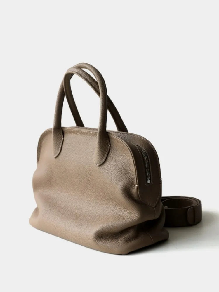 Women Genuine Leather Bag Elegant Office LadyTote Handbag Soft Cowskin Fashion High Capacity Casual Single Shoulder Shell Bags