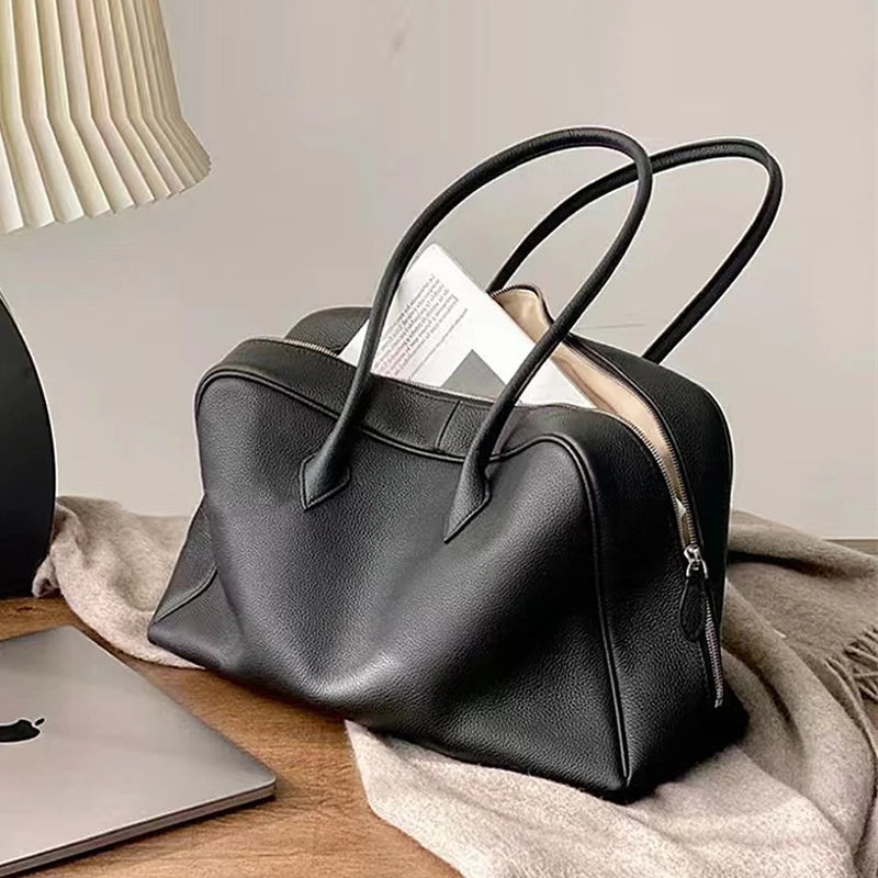 Genuine Leather Bowling Luxury Designer Handbag