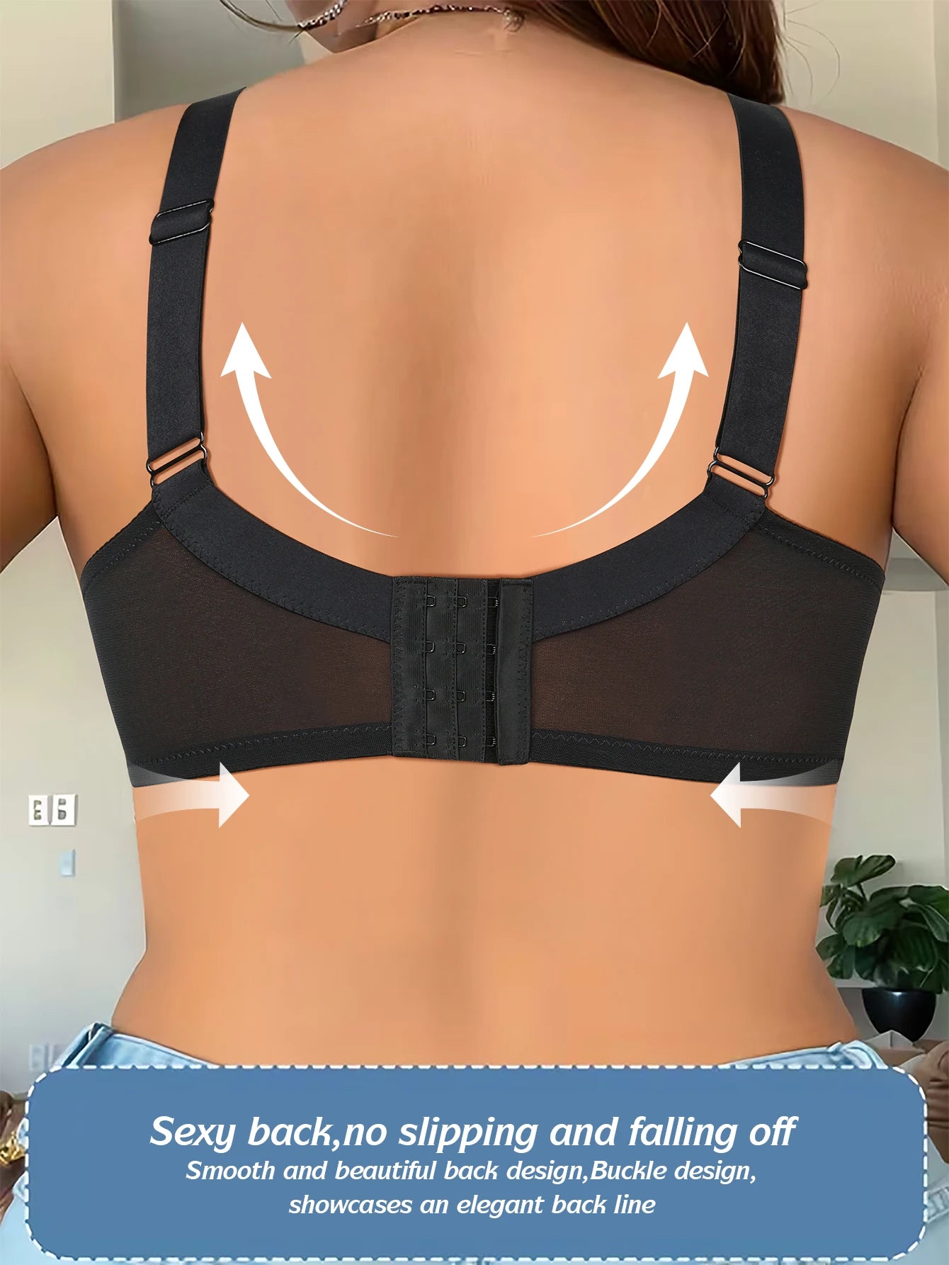 Plus Size Alluring Floral Lace Wireless Padded Full Cup Bra Women's Wear Comfortable Breathable Mesh Cups, Year-Round Wear