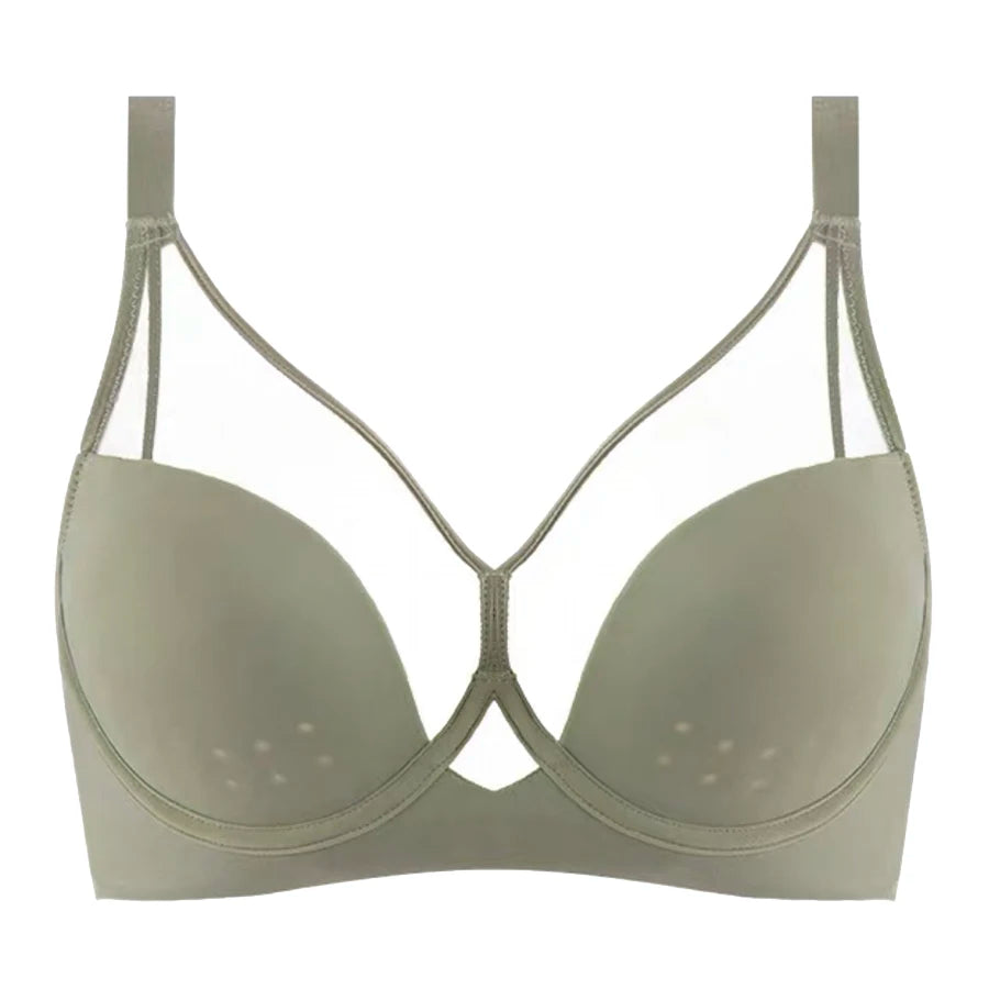 Womens Lace Sheer Push Up Bra Full Coverage Lightly Lined Underwire Female Comfort Minimizer Lingerie 34 36 38 40 42 C D E F G